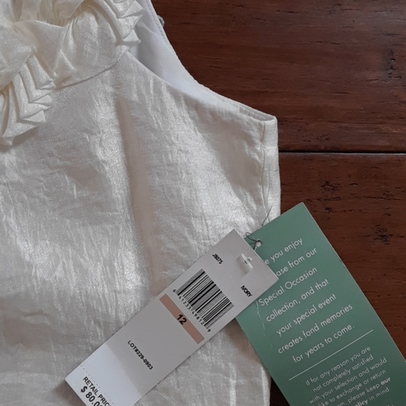 London Style SALE NWT white ruffle dress sz 12 - Picture 3 of 8